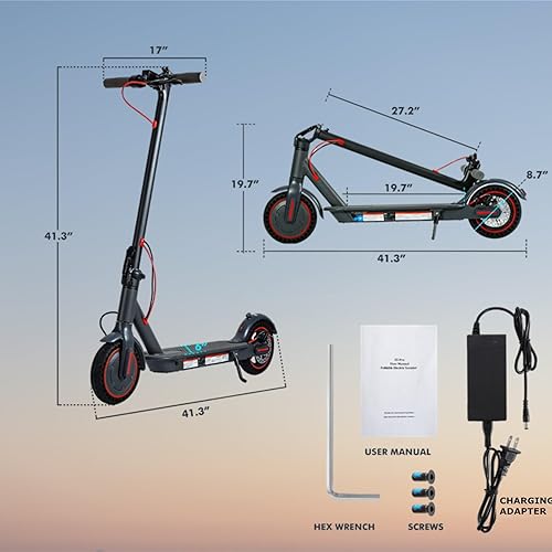 Miniatura 8 de Patinete eléctrico para adultos, velocidad máxima de 15.5 Mph alimentado por motor de 350 W, hasta 18.6 millas de alcance plegable E-Scooter para