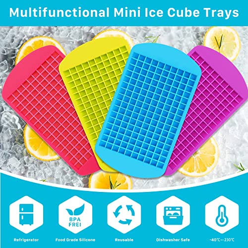 4 Pack Moldes de Hielo Mini de Silicona Flexibles miniatura 4