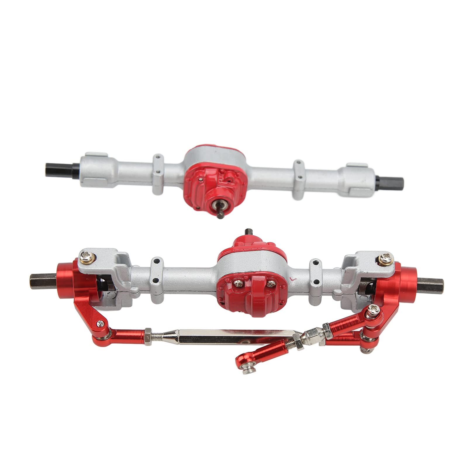 Zestaw metalowych osi samochodu RC Trwałe części do modernizacji do ciężarówki MN D90 D91 99S FJ45 1/12 RC (Silver Red)