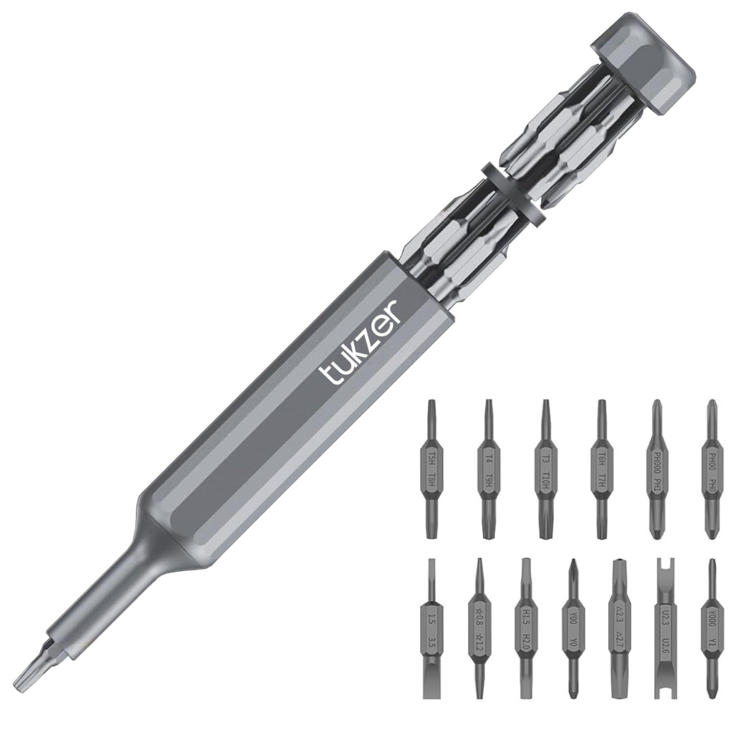 Tukzer 27 in 1 Precision Screwdriver Set, Tough S2 Alloy Steel Bits, Manual Pen Shape Small Screwdriver for Eyeglasses, Electronics, Watches, Phones, Laptops, Cameras & Household Repair Tool Kit