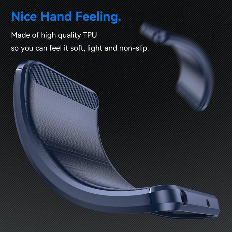 Image of NPRC Hybrid Ultra Slim Protective Case TPU Non-Slip Carbon Fiber Texture Shockproof Case Cover for Redmi Note 11T - Blue