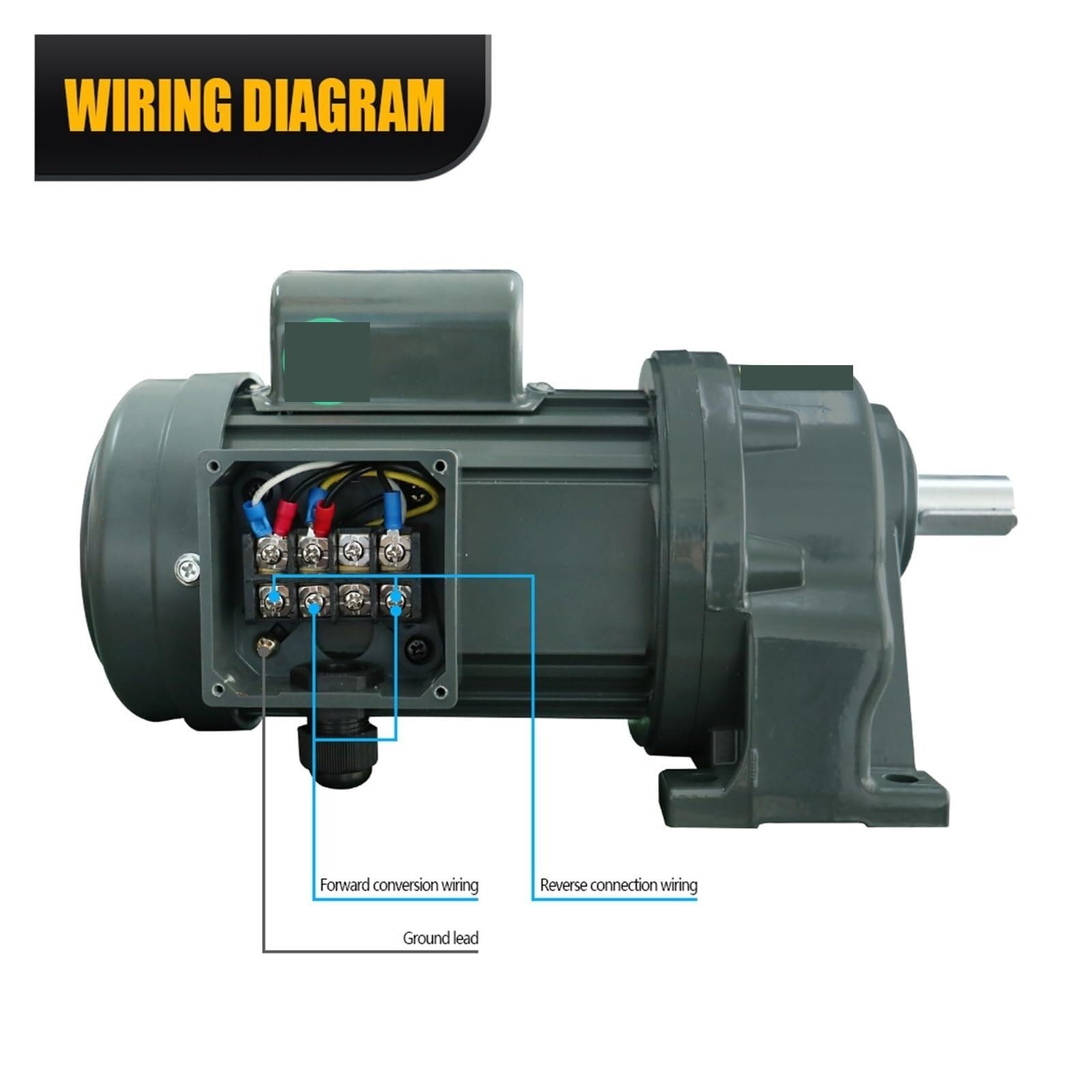 Caja de cambios, Motor Reductor De Engranajes Monofásico Horizontal, Regulación Velocidad Frecuencia Variable, CA Pequeño, 200W, Con Eje 22mm,para robot de coche RC