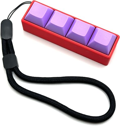 Miniatura 10 de Juguete para ansiedad con interruptor mecánico de cuatro botones  Juguete estimulante, alivio del estrés, TDAH (base negra, teclas negras)