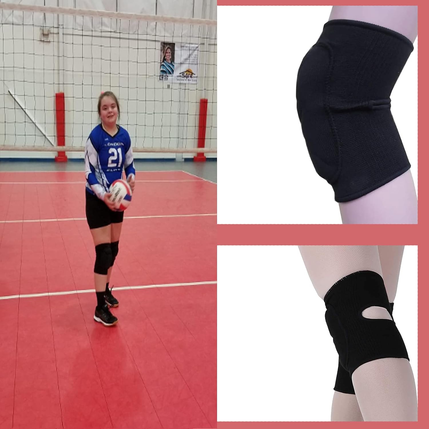 DANCEYOU Knee Braces, Thicked Sponge Knee Protector Sleeve, Volleyball Kneepads Support for Working Out, Knee Pain, Dancers, Runners, Athlete, Unisex : Sports & Outdoors