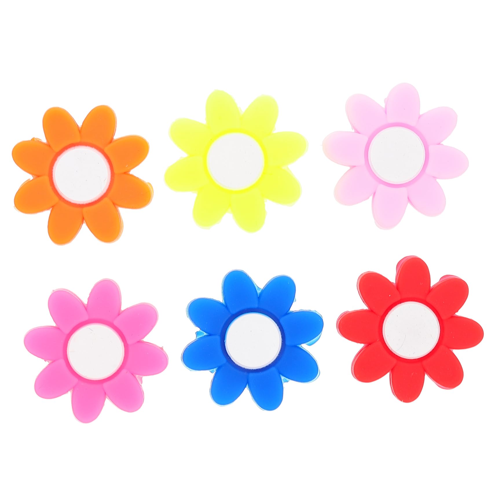 HANABASS 6Pcs Flower Shaped Tennis Dampener Shock Absorbing Racket Tools Prevents Tennis Elbow Decorative Vibration Dampeners for Enhanced Play