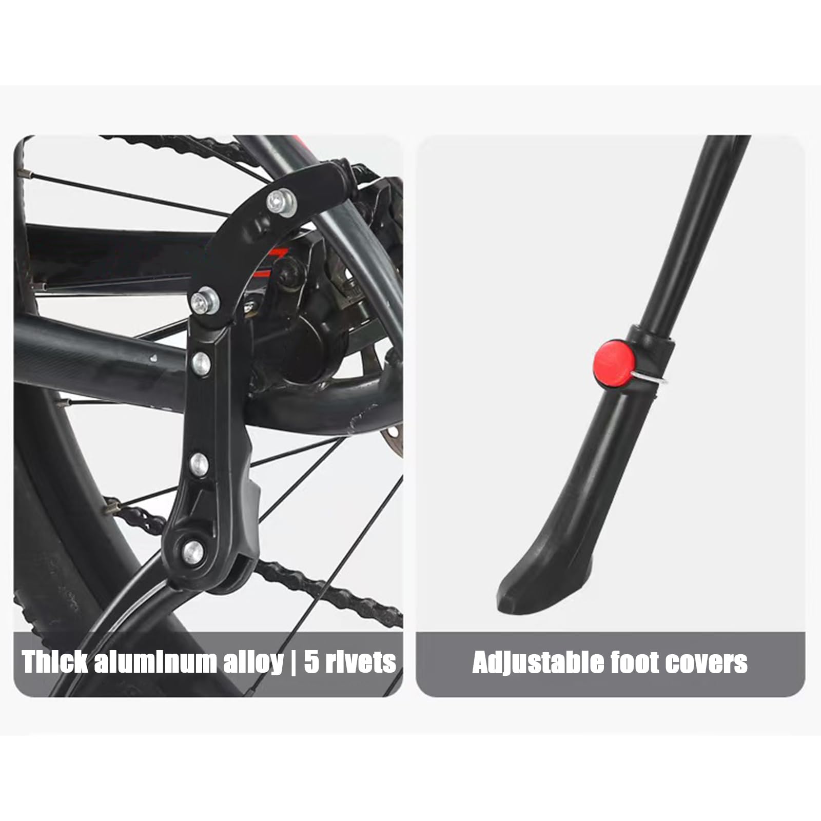 QQLADY Béquille De Vélo Pour Orbea Wild St H20 2025 - Aluminium, Réglable, Antidérapant, 22-27 Pouces