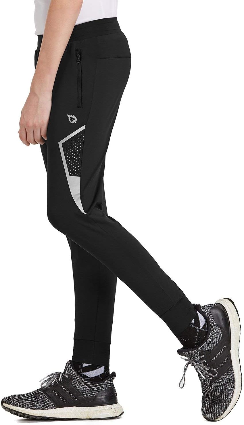 BALEAF Boy's Athletic Jogger Pants Tapered Leg Youth Track Sweatpants Zipper Pocket Black Size M : Sports & Outdoors