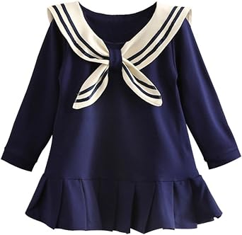 Mud Kingdom Pleated Dress Long Sleeve for Girls School Style
