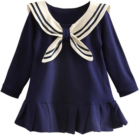 Mud Kingdom Pleated Dress Long Sleeve for Girls School Style