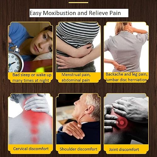 Miniatura 7 de Pureza de 10 años con relación 601, 54 rollos de palitos de moxa de cártamo, caja de quemador de cobre portátil, parche de moxibustión 12 piezas