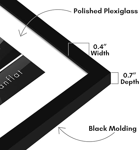 Miniatura 3 de Americanflat Marco de fotos de 13 x 13 pulgadas en color negro, para usar como marco de fotos de 10 x 10 pulgadas con paspartú o marco de 13 x 13