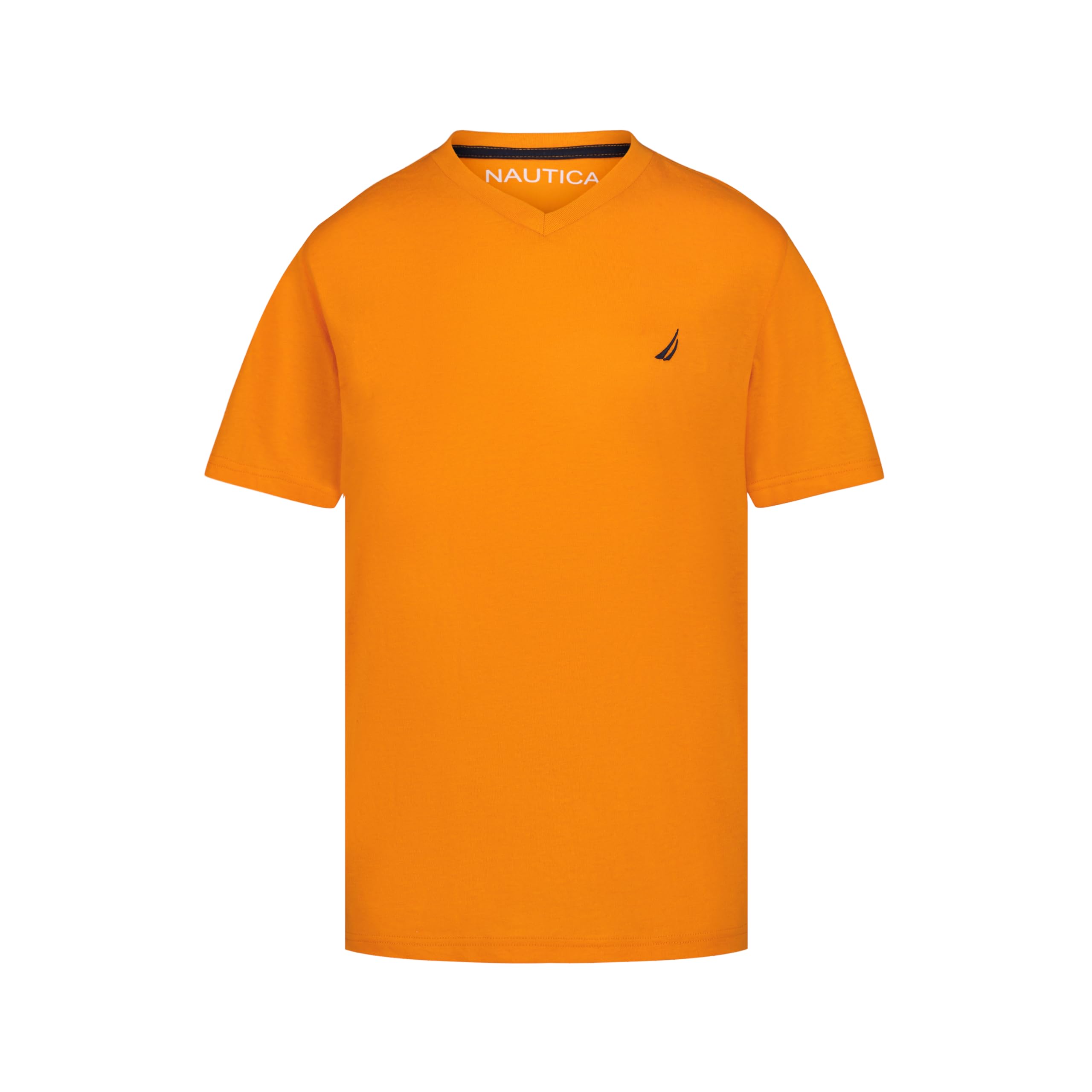 Nautica Boys' Short Sleeve Solid V-Neck T-Shirt, Soft, Comfortable, Relaxed Fit
