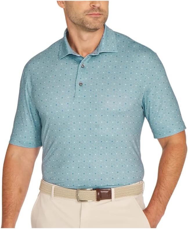 Greg Norman Men's Performance Golf Polo Shirt, Moisture Wicking PlayDry, Lightweight Breathable Short Sleeve