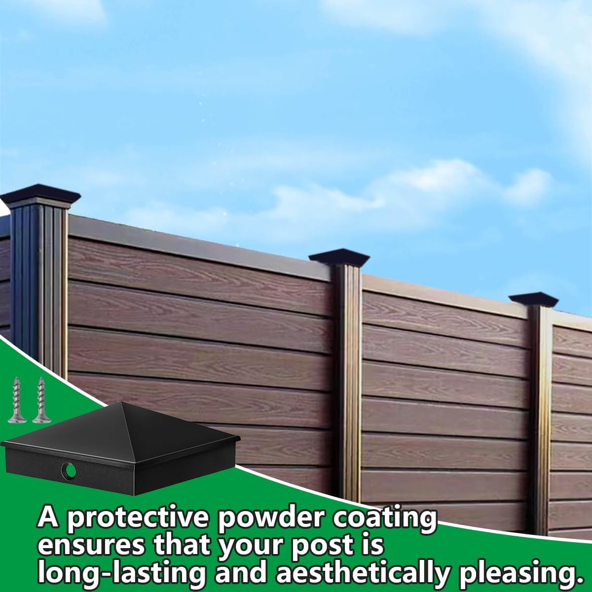 16 Pack 6x6 Black Post Caps Aluminum Pyramid Post Cap Decorative Fence Post Covers Works Only for Actual 5.5 x 5.5 Inch Wood Post with Screws for Garden Fencing Decks Corridors Mailbox Pole