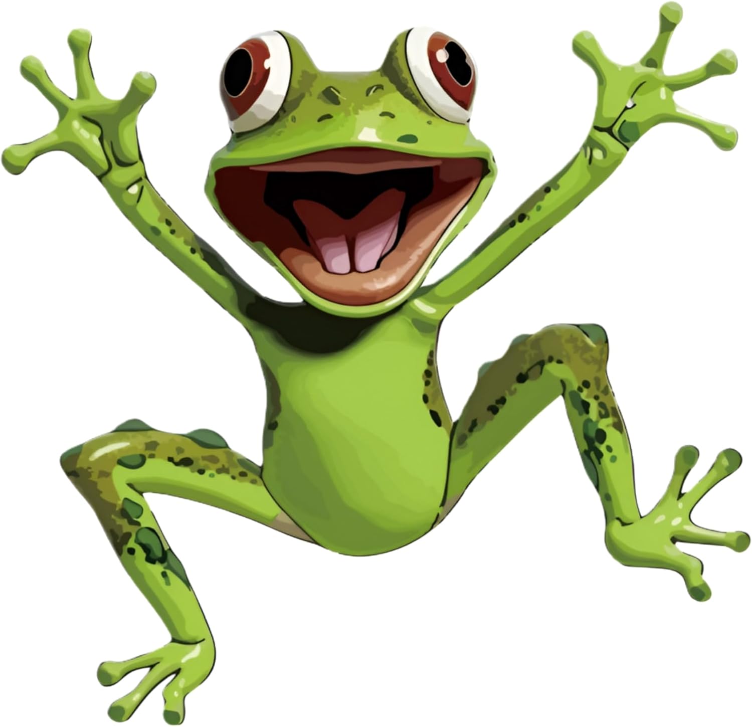 Funny 5.5-Inch Frog Car Stickers 2-Pack, Waterproof Vinyl Decals for Vehicles, Laptops, Refrigerators, Creative Bumper Stickers with Long-Lasting Design