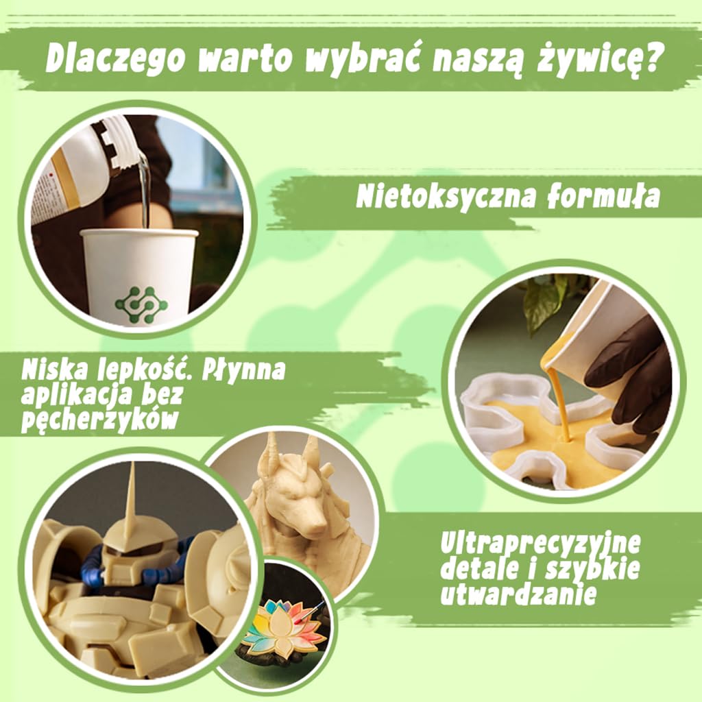 Resin Pro Polyform Wysoce płynna żywica poliuretanowa do odlewania. Odpowiednia do modelarstwa, majsterkowania, biżuterii i szybkiego prototypowania, beżowa - 4 Kg