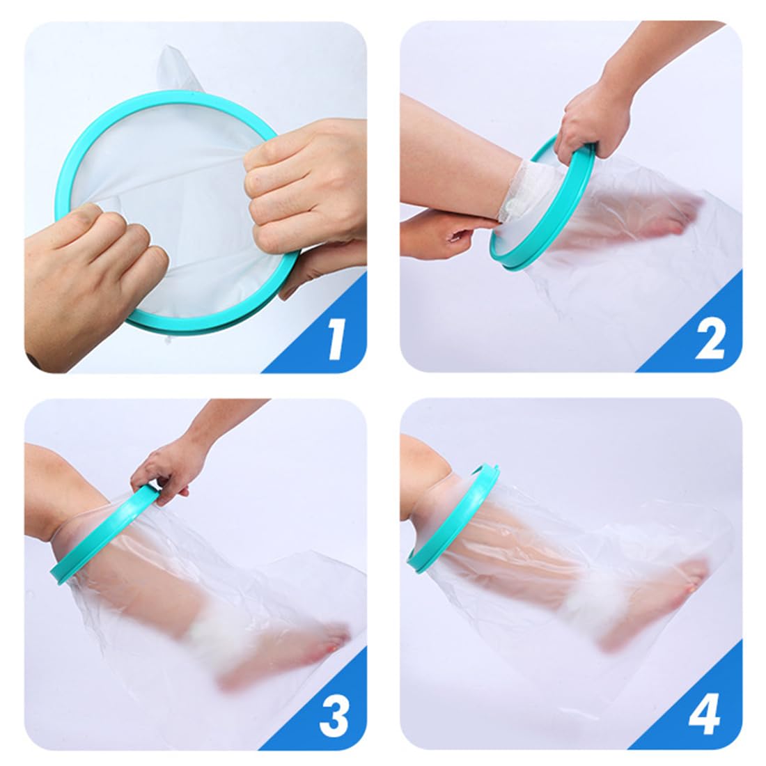 Protector de Pies Antideslizante para Ducha, Cubrepiernas Impermeable para Adultos para Dedos, Tobillos, Pies, Vendas Protectoras Reutilizables para Pies, Mantiene Heridas y Vendajes Secos