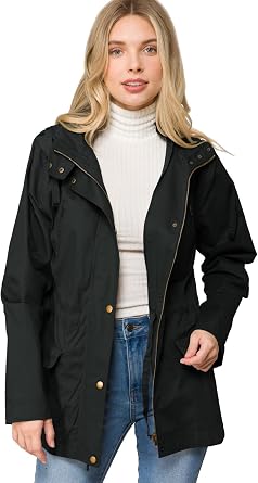 Womens Lightweight Front Zipper Solid Utility Anorak Hoodie Vest/Jacket