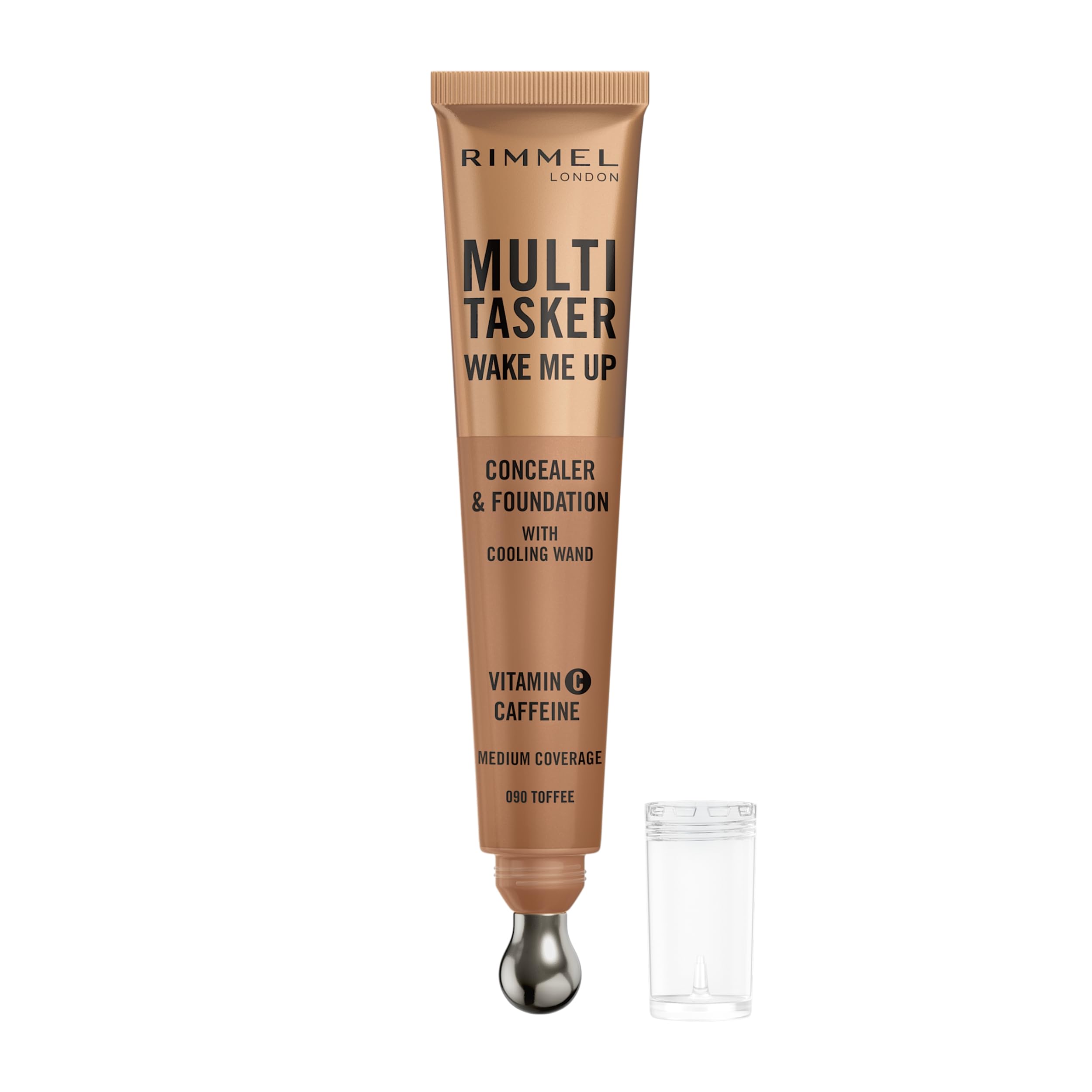 Multi-Tasker Wake Me Up, 90 Toffee, Concealer & Foundation, Brightens, Corrects, Buildable Coverage, Radiant Finish, Vegan Formula, 20ml