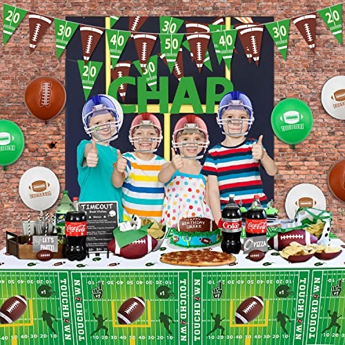 Dvaorc 4 Pack Football Party Table Covers Football Party Tablecloth 51 X 86 Inch Football Party Tablecloth Football Table Cover Birthday Party Table Cloth Football Theme Table Cloths (Football-1) #TOP4