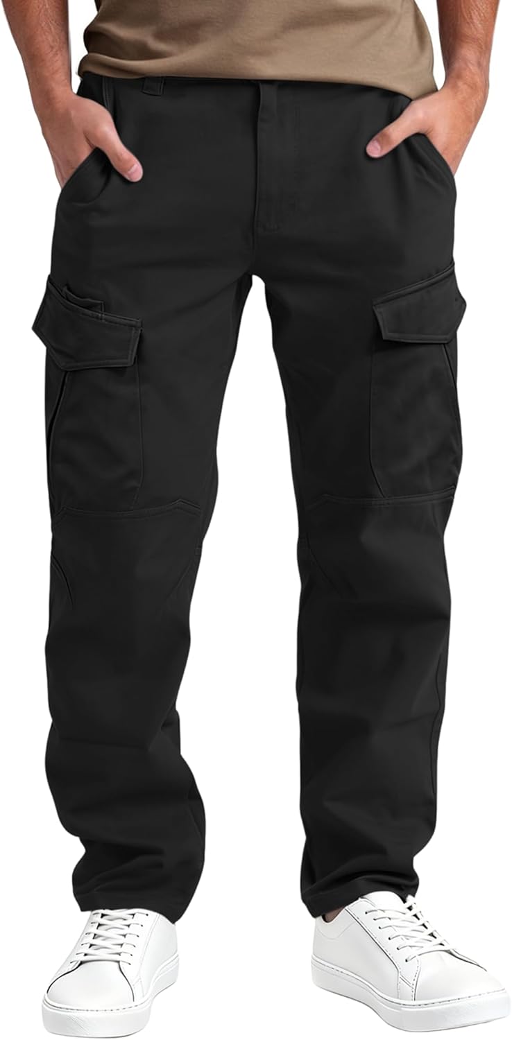 Mens Cargo Pants Elastic Waist Stretch Pants for Men Lightweight Quick-Dry Hiking Pants with Multi Pockets - Image 2