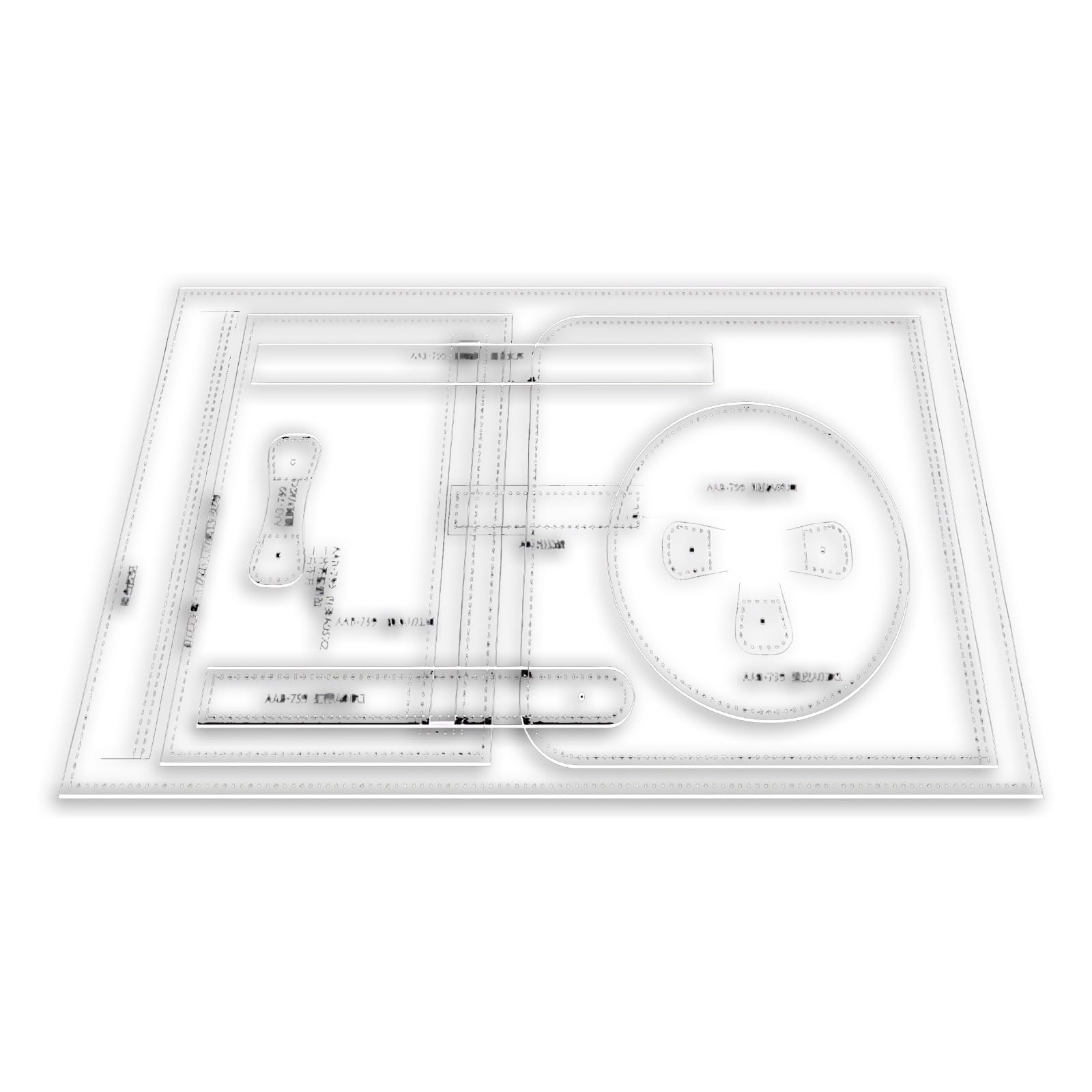 Acryl-Schablonen für die Lederverarbeitung, transparente lasergeschnittene Muster mit Magnetreißverschluss, ideal für Handtaschen und kleine Geldbörsen, 25 x 15 x 15 cm, AAB-799