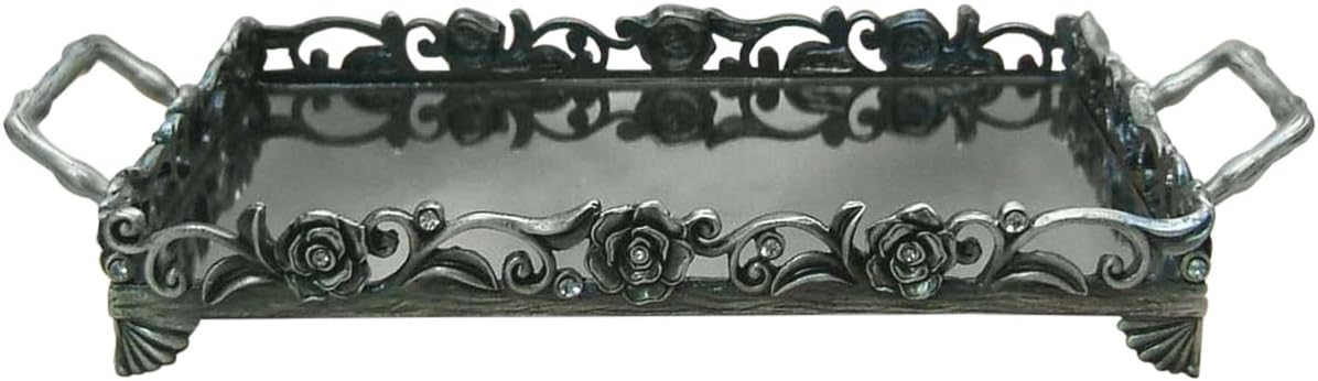 Fei Gifts Rose Vanity Mirror Tray