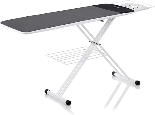 Reliable 320LB Home Ironing Board - Made in Italy 2-in-1 Home Ironing Table with Large 55 Inch Pressing Surface (Extended), Iron Board Made with Heavy-Duty Tube Frame Construction, Strong Iron Rest