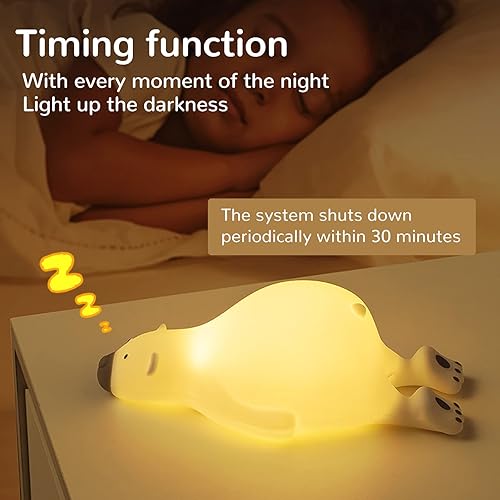 Miniatura 5 de Linda luz nocturna de oso lámpara LED de oso regalos de oso plano para adolescentes luz nocturna de silicona regulable para guardería luz de oso de