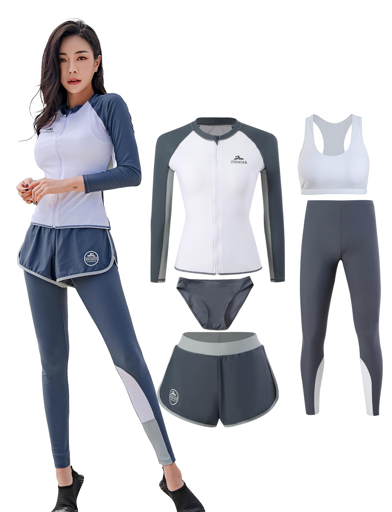 水着・ラッシュガード Yuga Amazon | [Volsha] 水着 レディース ラッシュガード 5点セット