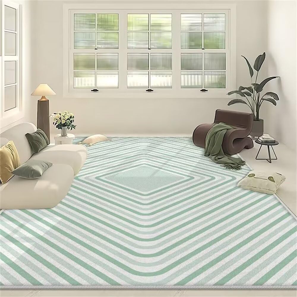 Tapis anti dérapant vert idéal pour sécuriser le salon familial