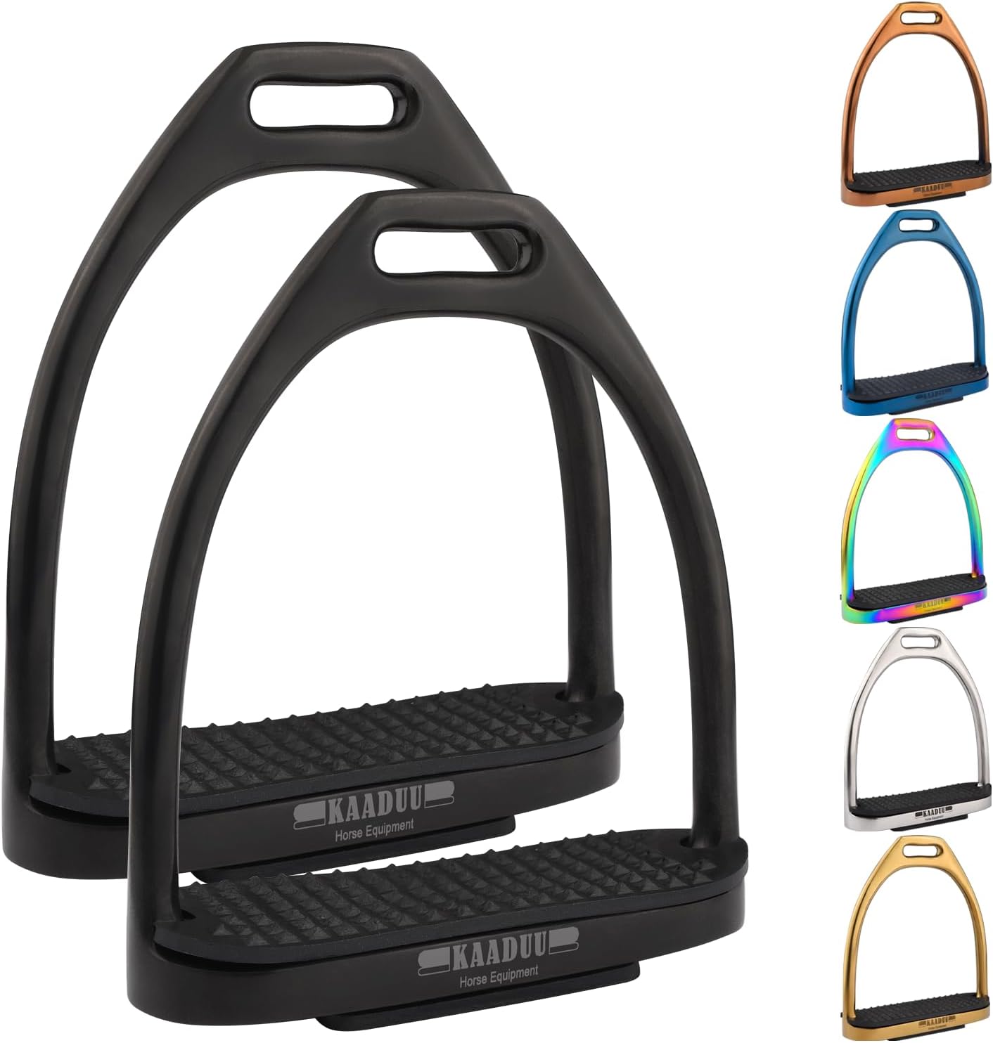 Horse Riding Stirrups, Safety Stirrup, Stainless Steel English Riding Protection Saddle, Knee Ankle Stress Pain Relief, 1 Pair 4.75"