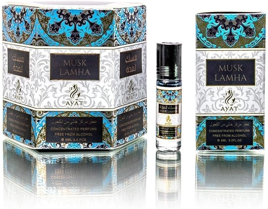 Aceite perfumado Musk Lamha Ayat Perfumes 6x6ml para hombres y mujeres de larga duración