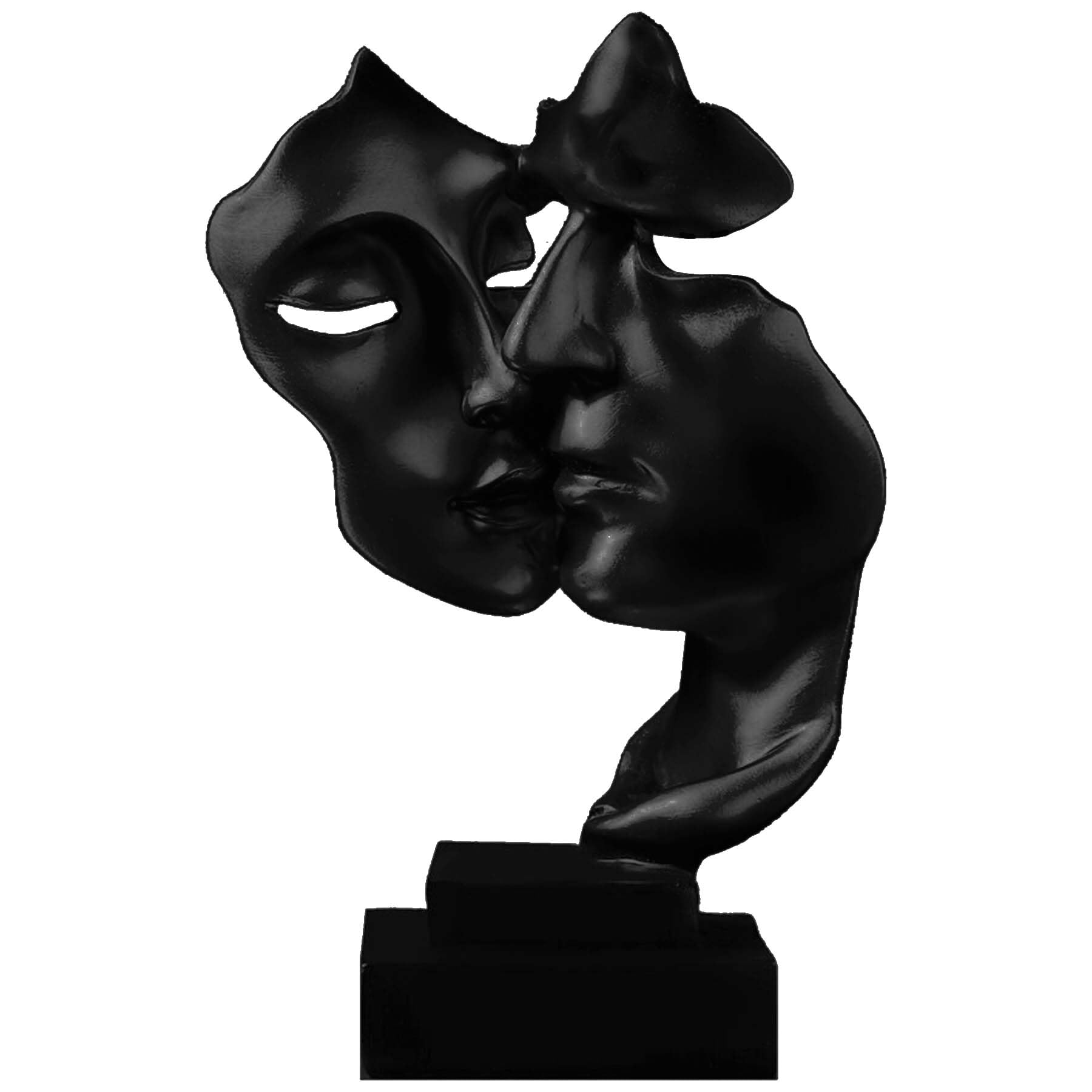 Moaobooh Escultura decorativa, decoración de sala de estar, moderna escultura de resina, colocación estable, adecuada para la decoración de la sala de estar, bar, habitación, oficina (negro)