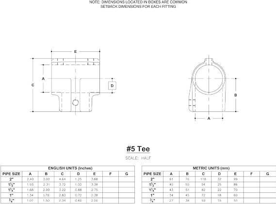 Structural Fitting, Tee, 2 In Pipe