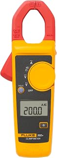 Fluke 302+ Digital Clamp Meter: 400A AC Current, 600V AC/DC Voltage, Resistance, Continuity, Capacitance - 30mm Jaw, CAT III/IV Safety