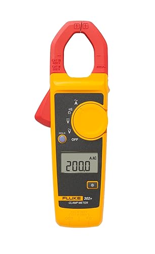 Fluke 302+ Medidor de Clamp Digital, 30mm de Boca, Mide Corriente CA hasta 400A, Mide Voltaje CA/CC hasta 600V, Mediciones de Resistencia, Continuidad y Capacitancia, Incluye Garantía de 2 Años