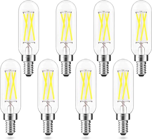 Miniatura 27 de Bombilla LED E12 (regulable 0 – 100%), bombillas de luz T8 de Aielit, 4 W equivalentes a 40 W incandescente, filamento vintage, bombilla de 4 W = 40