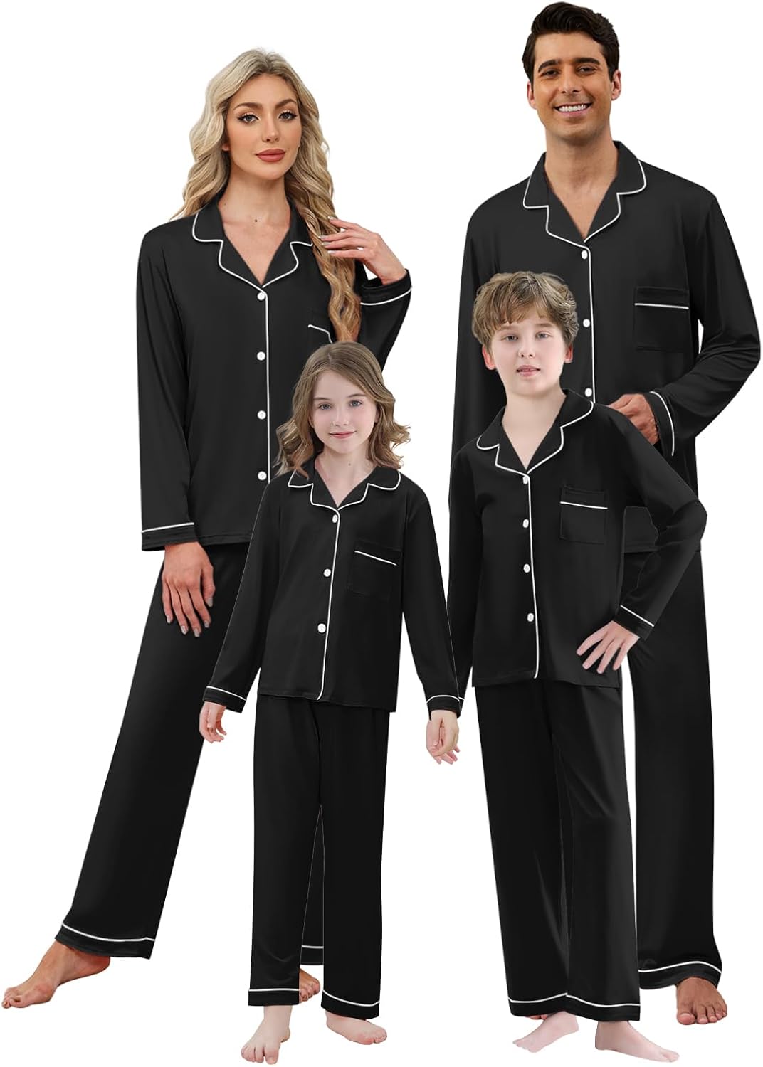 Umeyda Christmas Family Matching Pajamas Long Sleeve Button Down Pj Set Festival Holiday Sleepwear Set for Adults Kids