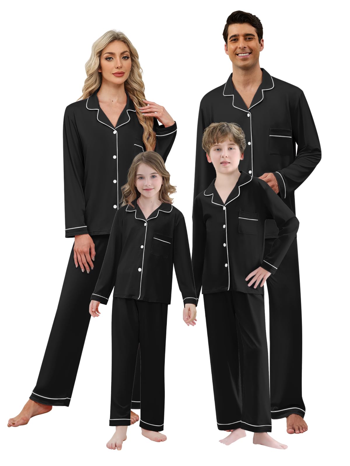 Umeyda Christmas Family Matching Pajamas Long Sleeve Button Down Pj Set Festival Holiday Sleepwear Set for Adults Kids