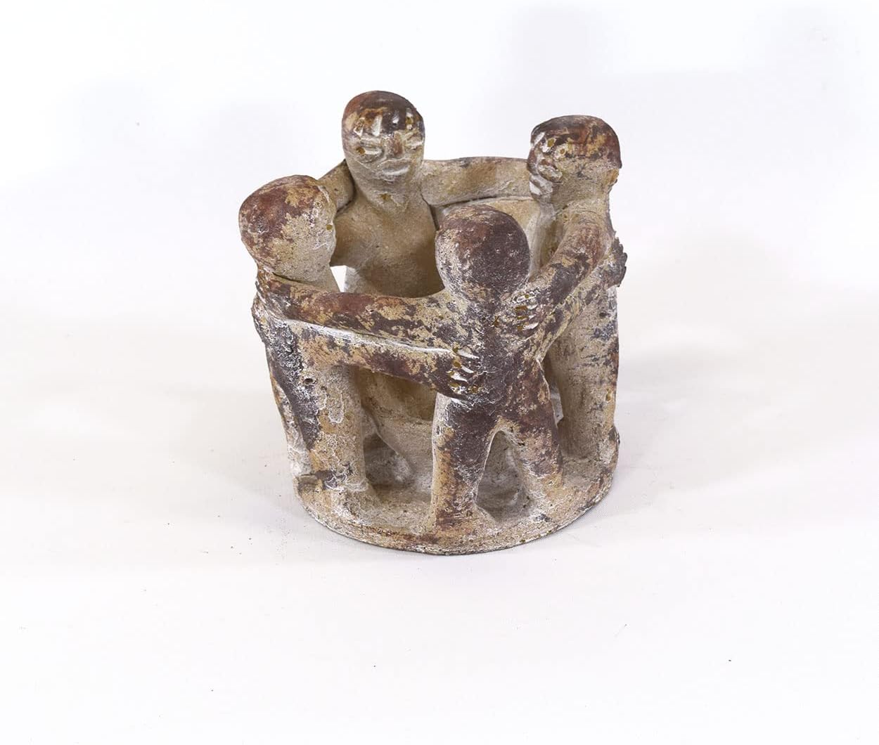 5in Tall Circle of Friends Pottery Candle Holder