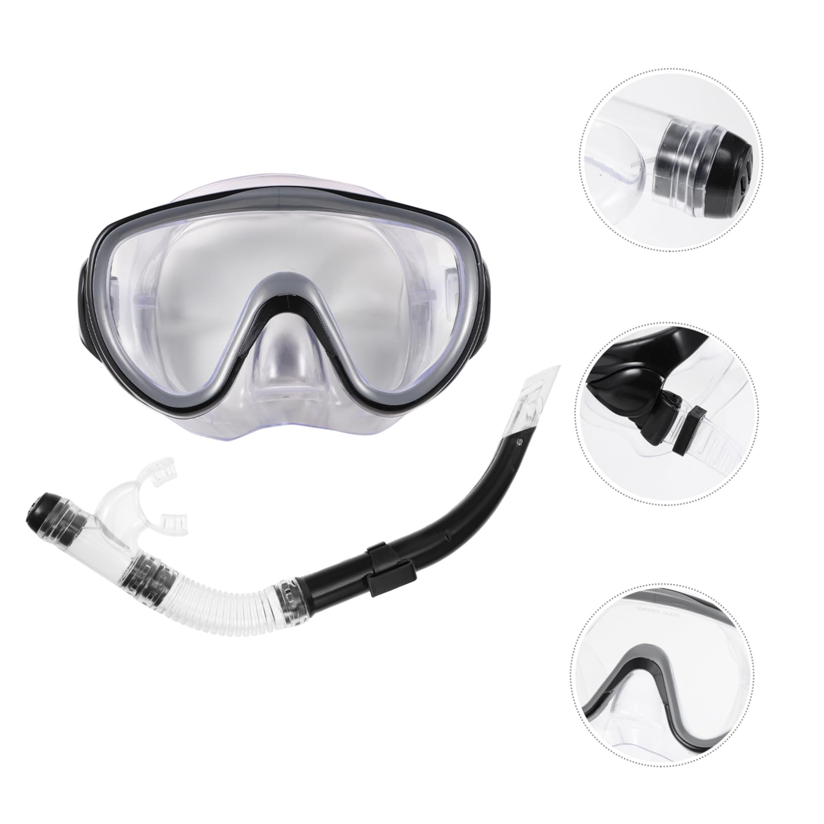 SUPVOX Snorkeling Set Mask Dry Snorkel Set Comfortable Fit Anti-Fog Wide Lens Tempered Glass for Diving Enthusiasts Random
