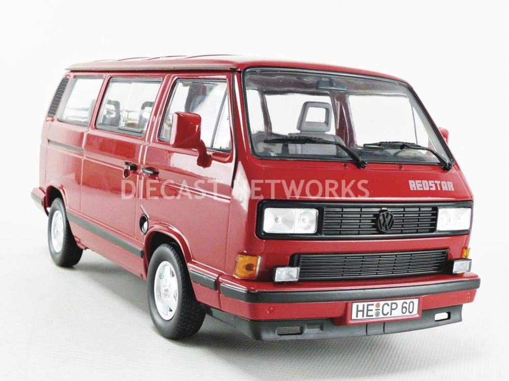 Norev Miniatur Auto 1:18 kompatybilny do oryginalnych Volkswagen T3 Bus Red Star 1992 Rot 188542- Model
