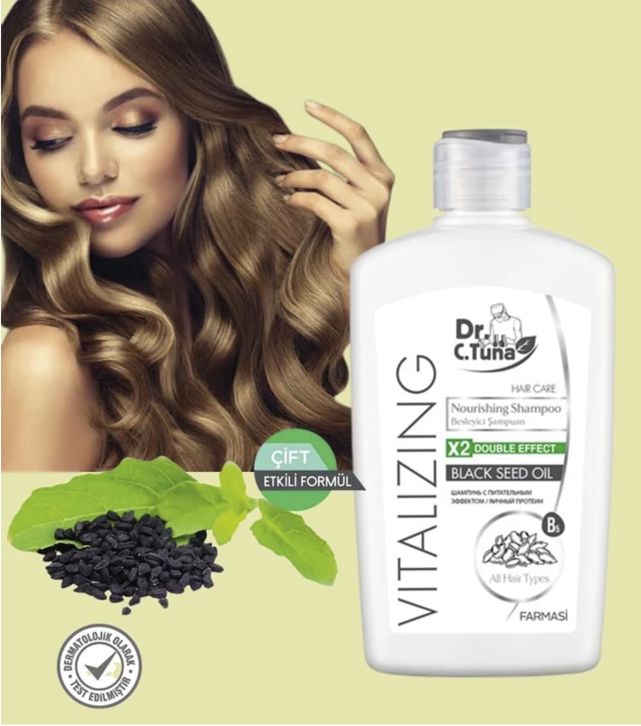 FARMASi Vitalizing Nourishing Shampoo with Black Seed Oil - Hair Strengthening Hydrating Shine Enhancing All Hair Types - 500ml/16.9flOz