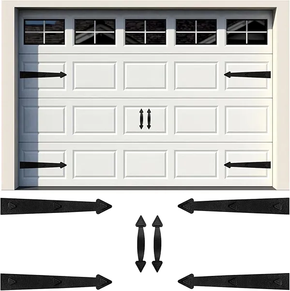 Magnetic Garage Door Hardware,Magnetic Garage Door Handles,Garage Door Decorative Magnetic for Iron Door,4 Magnetic Hinges + 2 Magnetic Handles for Garage Doors (Classics Style)