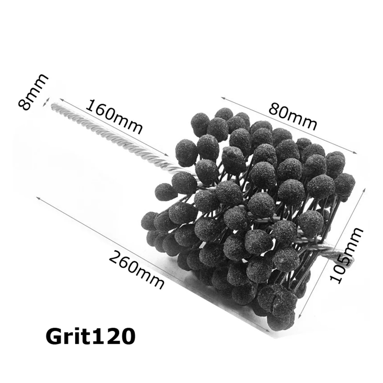 Honen Kugelbürste Zylinder Loch Entgraten Schleifen Polieren Durchmesser 80–110 mm Körnung P120–P320(Dia105x260mm P120)
