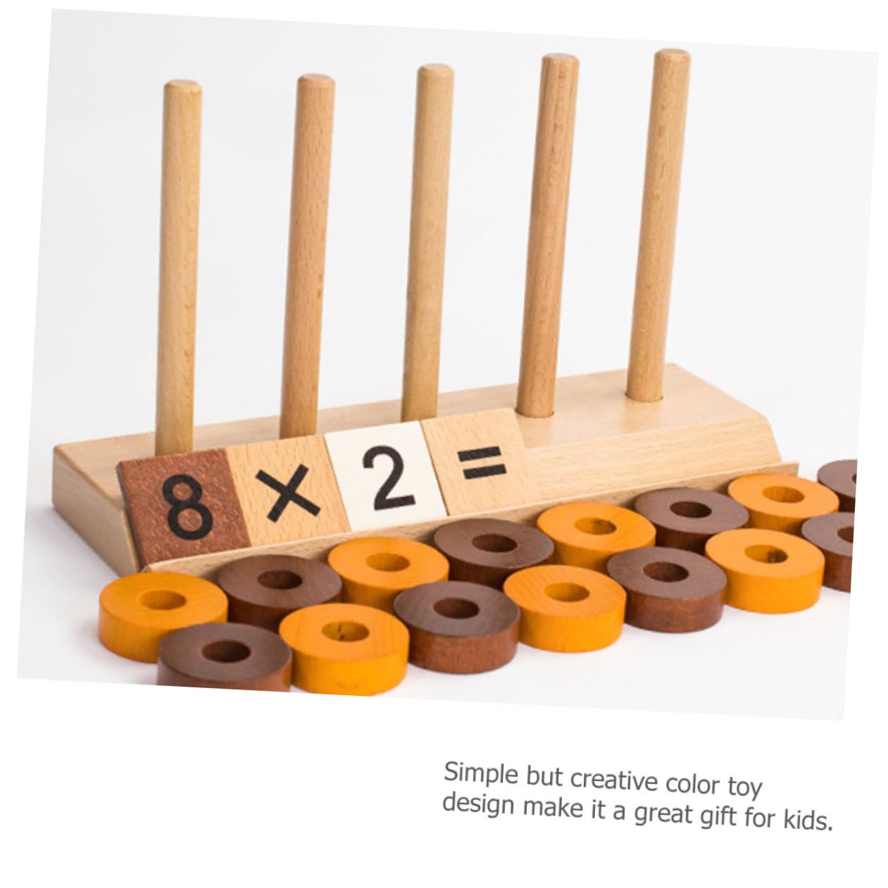 SUPVOX Juguete Educativo de Cálculo en Madera para Niños, Naranja | Decoracion Colegio, Fichas Redondas, Diseño Creativo, Enseñanza Numérica y Reconocimiento de Símbolos