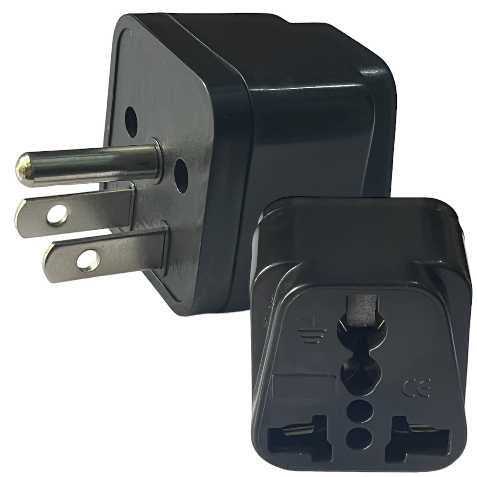 Adaptro Universal Travel Adapter US Converter Plug for Travel India to USA, Japan, Canada, Philippines & More, 10A 250V 3 Pin Conversion Plug, Pack of 2, Black-image-41