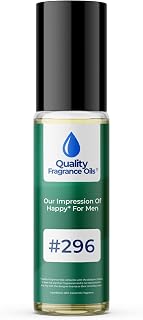 Quality Fragrance Oils' Happy for Men Impression #296 | Long-Lasting Perfume Oil, Alcohol-Free, Strong Scent, 10ml Roll-On | Affordable Alternative to Designer Fragrances