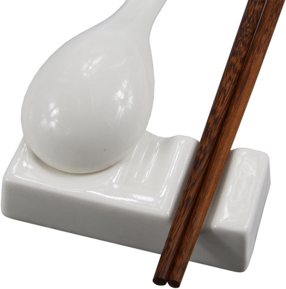 Rypmic 4 Pieces White Porcelain Chopstick Rest / Knife Rests / Spoon Rest KD53 (01)
